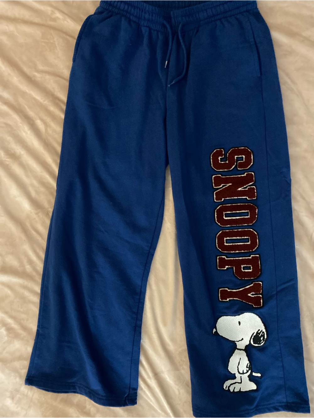 Peanuts Royal Blue Wide Leg Pants with Snoopy Graphic
